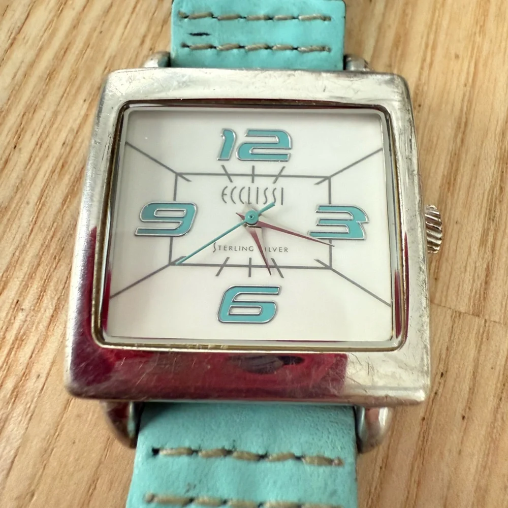 Vintage ECCLISSI ladies 925 Sterling silver watch NEW BATTERY